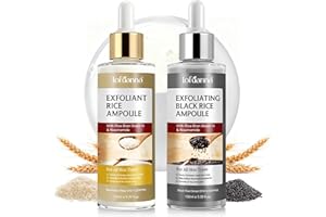 Black Rice Exfoliant and White Rice Ampoule Exfoliant, Peel Shot Glow Exfoliating Face Serum, Korean Skin Care Soft Exfoliati