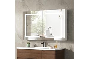 DEYGIA Medicine Cabinet with LED Mirror for Bathroom, 36''x24'' Aluminum, Wall Mounted Led Medicine Cabinet, Defog, Stepless Dimming, 3 Colors, 2 Outlets, 2USB, Wall Mounted (36'' x 24'' Double Door)