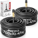 JUCEO Bike Inner Tube for 700x32-47c 2 Pack with 48mm Schrader Valve | 700x32C/35C/38C/40C/43C/45C/47C(32/47-622) Butyl Rubber Bike Tube, Cold &amp; Heat Resistant Good Airtightness for Road Bikes