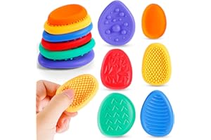ROISDIYI Sensory Fidget Toys Stone for Kids 6 Pack Textured Soft Worry Stone for Autism ADHD Teens Calm Down Quiet Anxiety Fidgets Stress Toys for Students Anxiety Relief