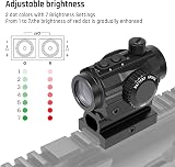Feyachi Red Green Dot Sight RDS-36 1x22mm 5 MOA with 0.83 inch Riser Mount view 2