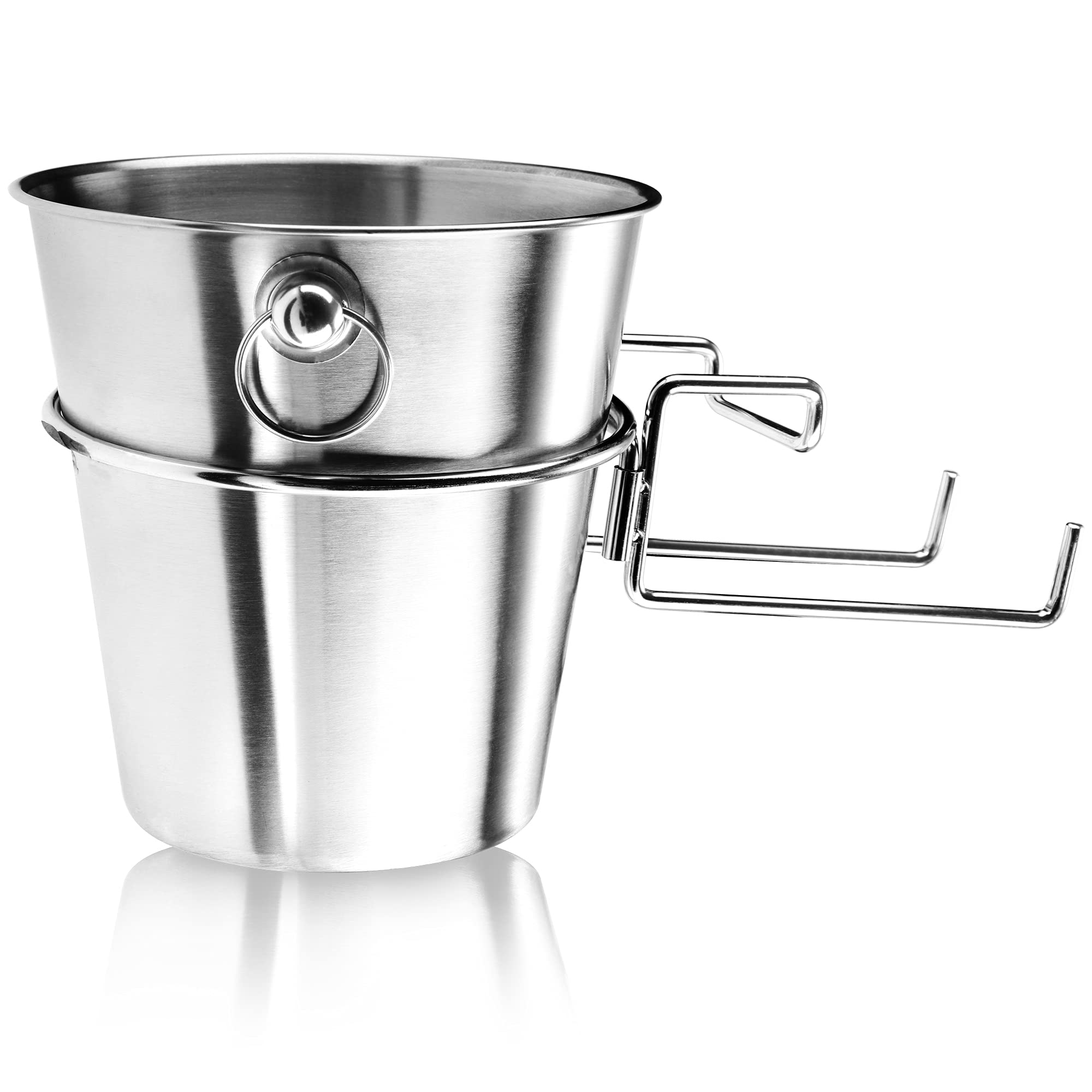 COM-FOUR® Champagne Cooler with Table Holder - Cooling Bucket for Sparkling Wine, Wine and Champagne - Wine Cooler Made of Stainless Steel