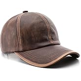 PU Leather Hat Vintage Washed Leather Baseball Cap Unisex Solid Color Classic Low Profile Dad Hat