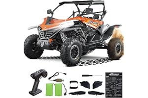 Hitish Remote Control Car All Terrain for Zforce, 4WD Off Road UTV Trucks with 3 Speed and LED Bodylight, 1:12 Scale Electric RC Crawler Vehicle Toy Gifts for Boys Girls Adults, 2 Batteries Included