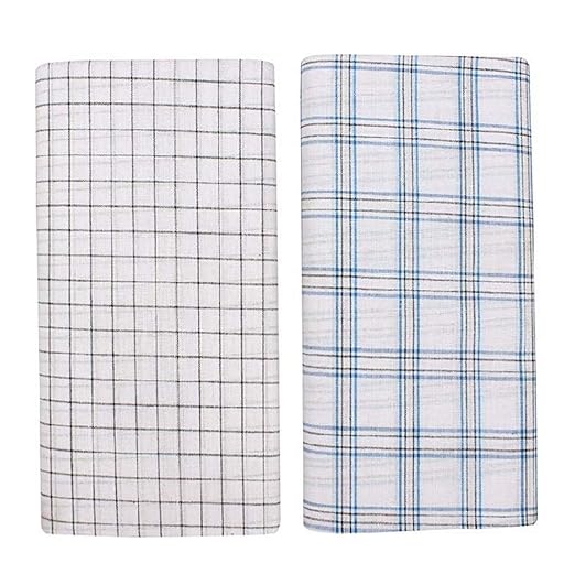 Men's Cotton Lungi (White, Free Size, Pack of 2)