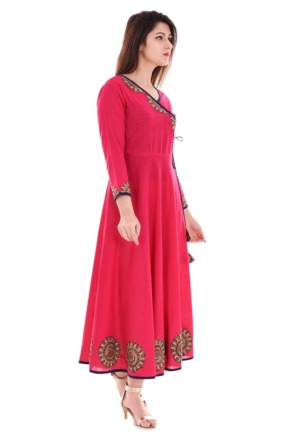 yash gallery women's patchwork anarkali flared kurta