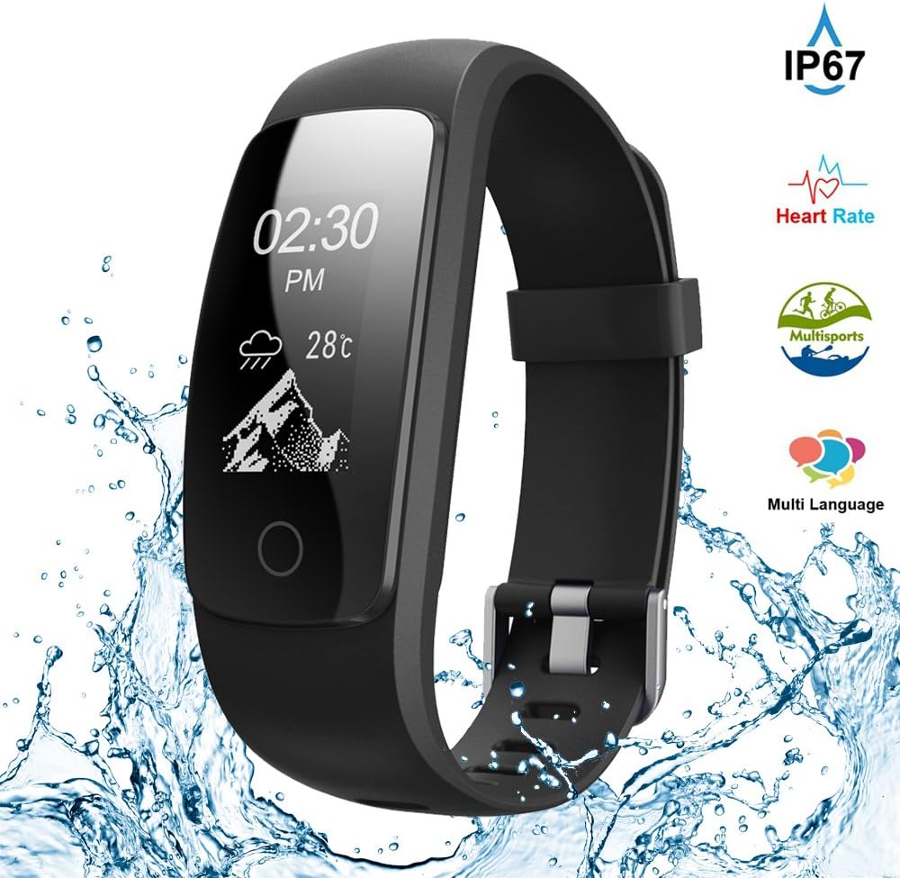 Kybeco Fitness Tracker,Touch Screen Waterproof Activity Tracker with Heart Rate Monitor Watch Smart Watch Sleep Monitor Pedometer Wristband Calorie Step Counter Watch for Android & iOS