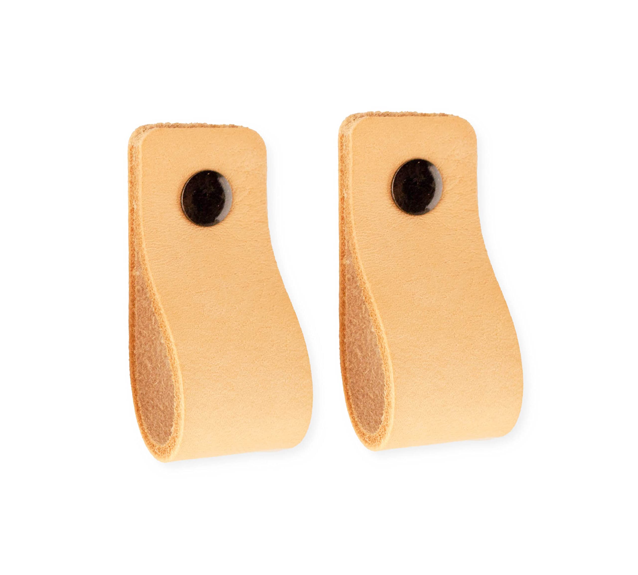 Brute Strength - Leather Handles for furniture - Natural - 2 pcs - 12,5 x 2,5 cm - Cabinet handle, Door Handle for kitchen, bathroom, cabinets, dresser, wood — image 1
