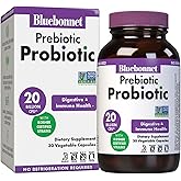 Bluebonnet Nutrition Prebiotic Probiotic 20 Billion CFU Shelf Stable - 5 Kosher Certified Strains – Digestion, Gut, & Immune* - Non-GMO, Gluten-Free, Soy-Free - 30 Vegetable Capsules, 30 Servings