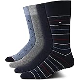 Tommy Hilfiger Mens Dress Socks - 4 Pack Lightweight Everyday Crew Work Socks for Men for Casual & Formal Wear