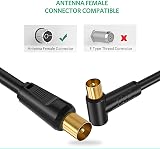 Ancable 2M TV Aerial Coaxial Cable Male to Male Black Right Angle Gold Plated view 4
