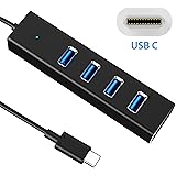 Hhusali USB-C to 4-Port USB 3.0 Hub for USB Type-C Devices