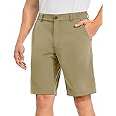TBMPOY Men's Golf Shorts 10" Dress Stretch Quick Dry Lightweight for Flat Front Casual Work Shorts with Elastic Waist