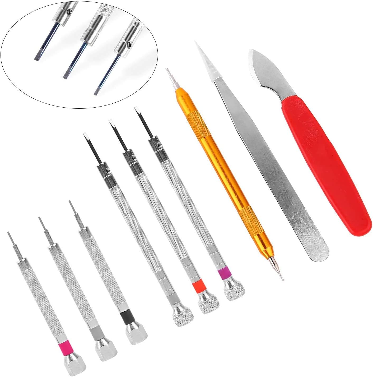 Ohuhu 174 PCS Watch Repair Tool Kit, Case Opener Spring Bar Watch Band Link Tool Set With Carrying Bag, Replace Watch Battery Helper Multifunctional Tools With User Manual For Beginner: Home Improvement