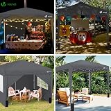 VOUNOT 3m x 3m Pop Up Gazebo with Sides 4 Weight Bags Grey view 5