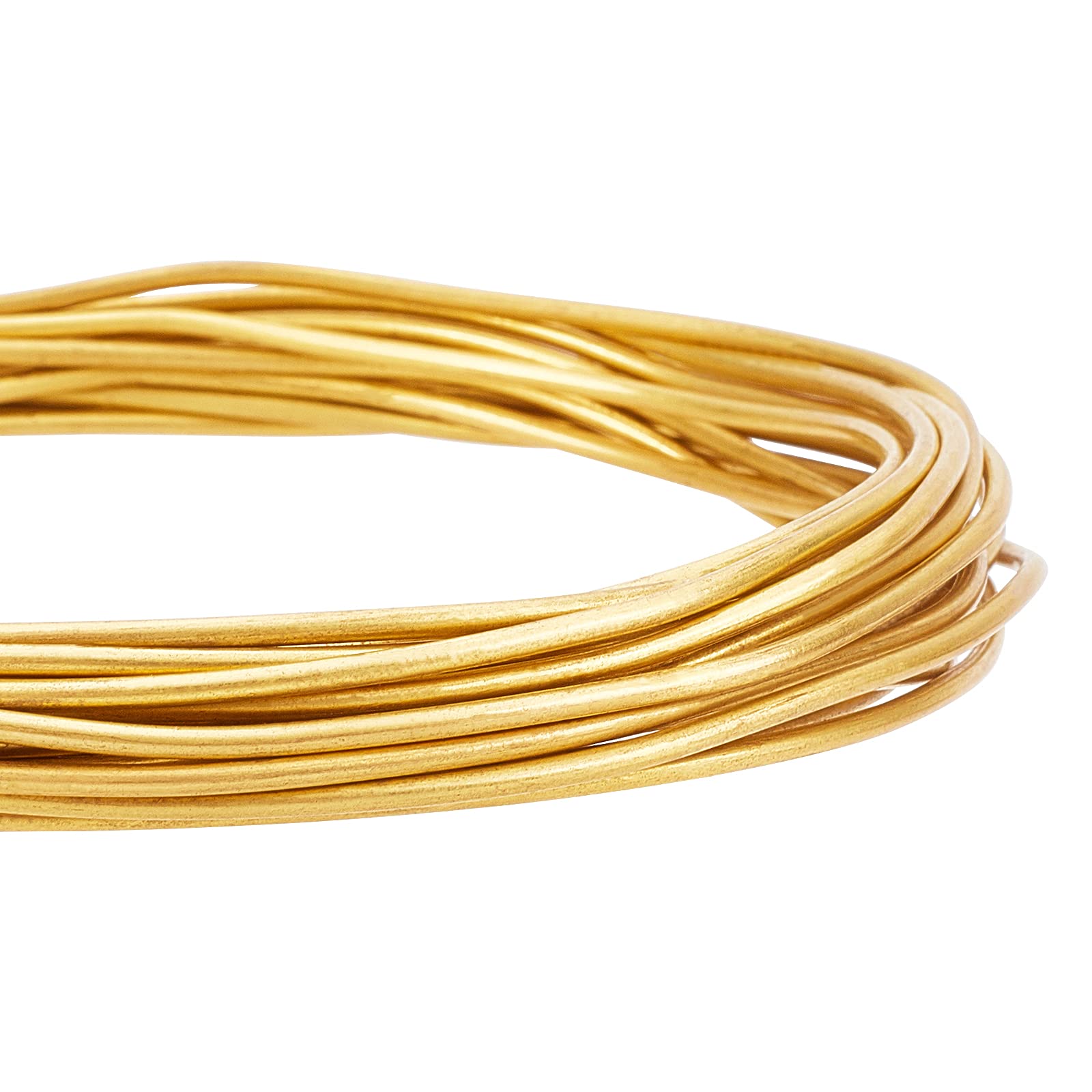 BENECREAT 5m 2mm Round Copper Wire Gold Brass Wire for Beading Craft and Jewelry making