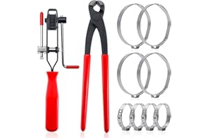 AuInLand CV Joint Boot Clamps Pliers, Ear Clamp Pliers, CV Boot Tool, CV Joint Banding Tool, with Adjustable CV Boot Clamps(4 Small Clamps, 4 Big Clamps), for Auto ATV UTV