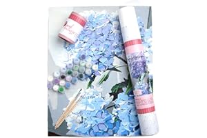 Pink Picasso Kits Botanical Floral Paint by Number for Adults &Teens | DIY Canvas 16x20 Acrylic Painting Kit Sets, Color by Numbers, Drawing, Arts & Crafts, As Seen On Shark Tank (Happily Hydrangea)