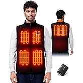 WASOTO Heated Vest for Men Fleece Vest 16000mAh Battery Pack Charger Included Rechargeable Lightweight for Hunting Cycling