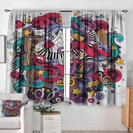 Amazon Com Anzhutwelve Music Door Curtains Funky Keyboard