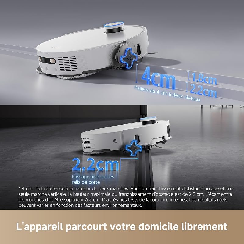 L50 Pro Ultra Robot Aspirateur Laveur avec DuoBrush 8,95 cm