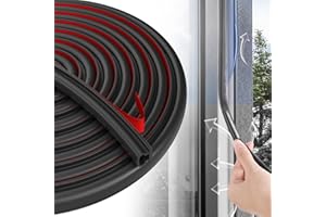 Nayotaa Door Weather Stripping Door Seal Strip - 40Ft Self-Adhesive TPE Gap Seal, Draft Blocker, Energy Saving, Weatherproof,