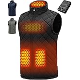 Puffer Heated Vest for Men Battery Pack Included Rechargeable Golf Down Jacket Motorcycle Work Coat Electric Self Warming Sweatshirt Fleece Lightweight Hoodie Thin Clothing Apparel 5v 7.4v Black