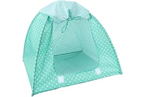Happyyami Pet Tent Foldable Waterproof Cat Tent Breathable Green Dot Small Dog Indoor Outdoor Shelter