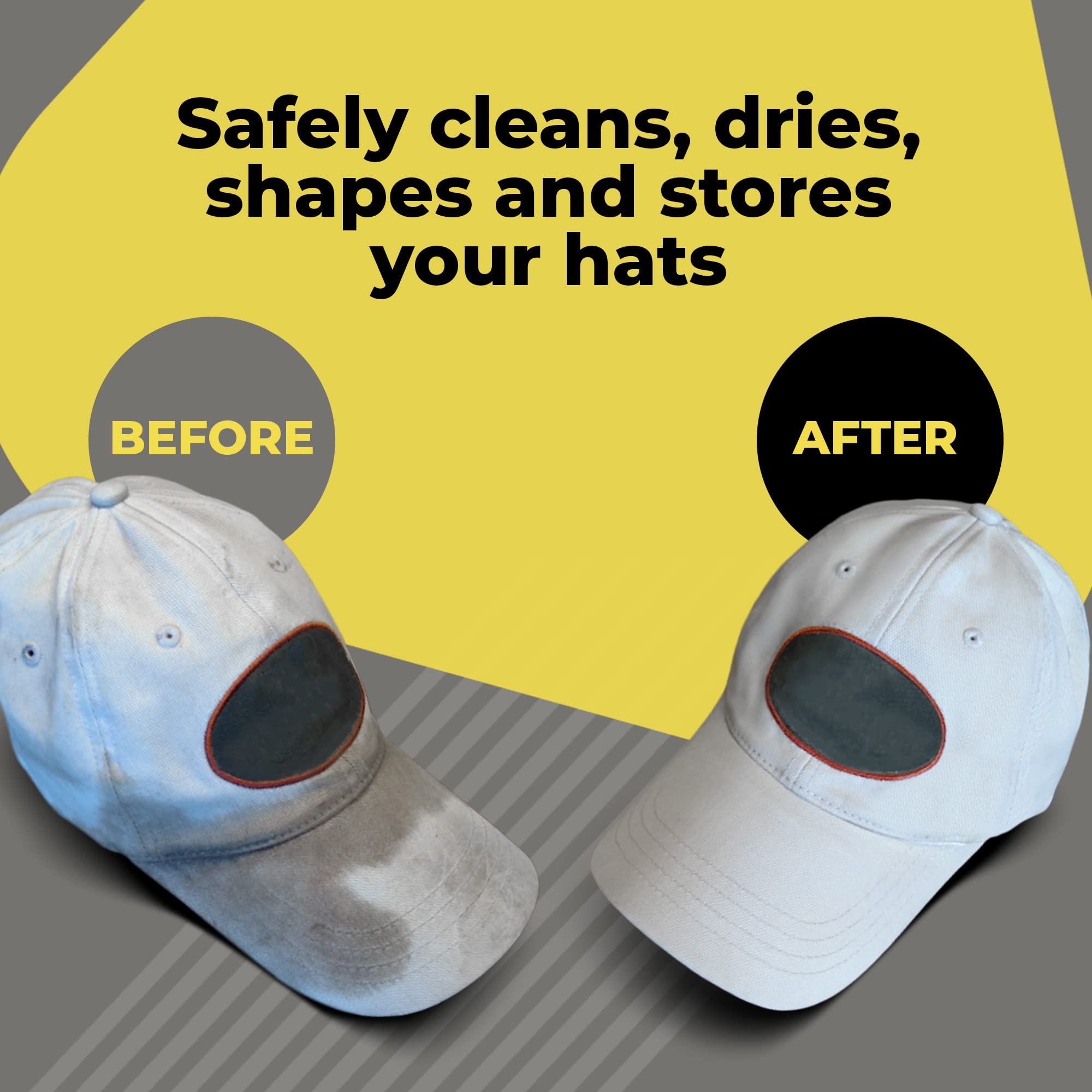 BallcapBuddy Original and Patented Hat Cleaner, Hat Washer for Washing Machine or Dishwasher, Cap Washer Frame for Flat & Curved Hats, Made in USA (White)