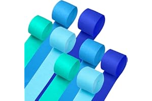 LAGYDSOVEF 8Rolls 656Ft Crepe Paper Streamers Royal Blue Paper Party Streamers for Birthday Wedding Bridal Baby Shower New Year Christmas Engagement Anniversary Party Decorations Ocean Party Deco Craft Supplies