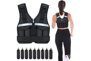Sportneer Adjustable Weighted Vest Weights: 2-18 lbs/2-40 lbs Washable Weight Vest for Walking 16 In 1 Fast Adjust Rucking Vest for Women and Men Home Gym Running Jogging Strength Training Vests