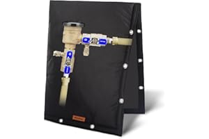 Wsobue Backflow Preventer Insulation Cover, Outdoor Pipe Insulation Cover,Winter Well Head Cover Water Well Pump Covers Sprinkler Valve Cover-2-Way Opening (Black 17" W x 21" H)