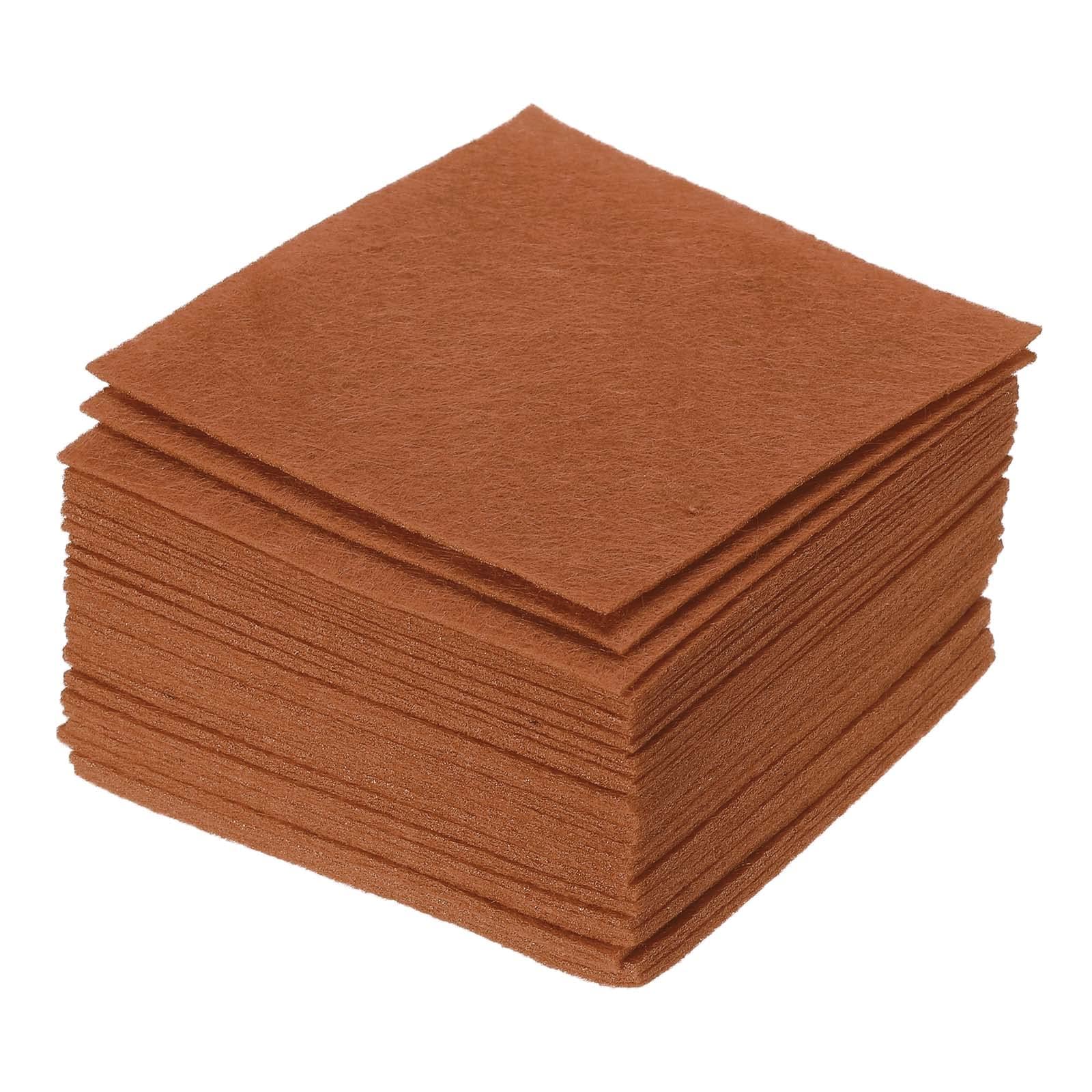 PATIKIL Soft Felt Sheets Fabric Craft Sheets Brown 4 Inch x 4 Inch for DIY, Hobby, Decoration Pack of 42