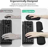 TECKNET Keyboard Wrist Rest and Mouse Mat Set Ergonomic Foldable Memory Foam view 2