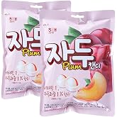 Plum Flavor Hard Candy, Sweet &amp; Tangy, Juicy Taste, 4.59 oz (130g) x 2-Pack