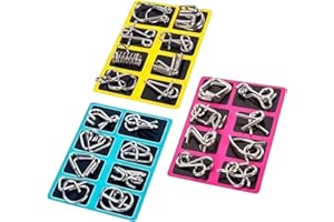 Metal Brain Teaser Wire Jigsaw Puzzle, 24Pieces Unlock Interlocking Puzzle Toys, Metal Montessori Puzzle Set, Wire Puzzle Log