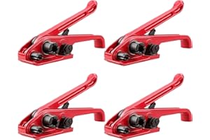 GRESDENT Poly Strapping Tensioner & Cutter Manual Banding Tools Windlass for 1/2" -3/4" Width Polyester Polyproplyn Strap（Red-4Pack）
