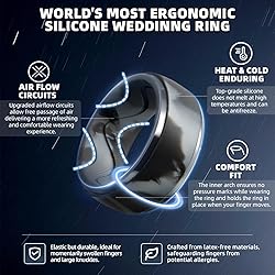 Egnaro Men's Silicone Rings 10mm Wide 2.5mm