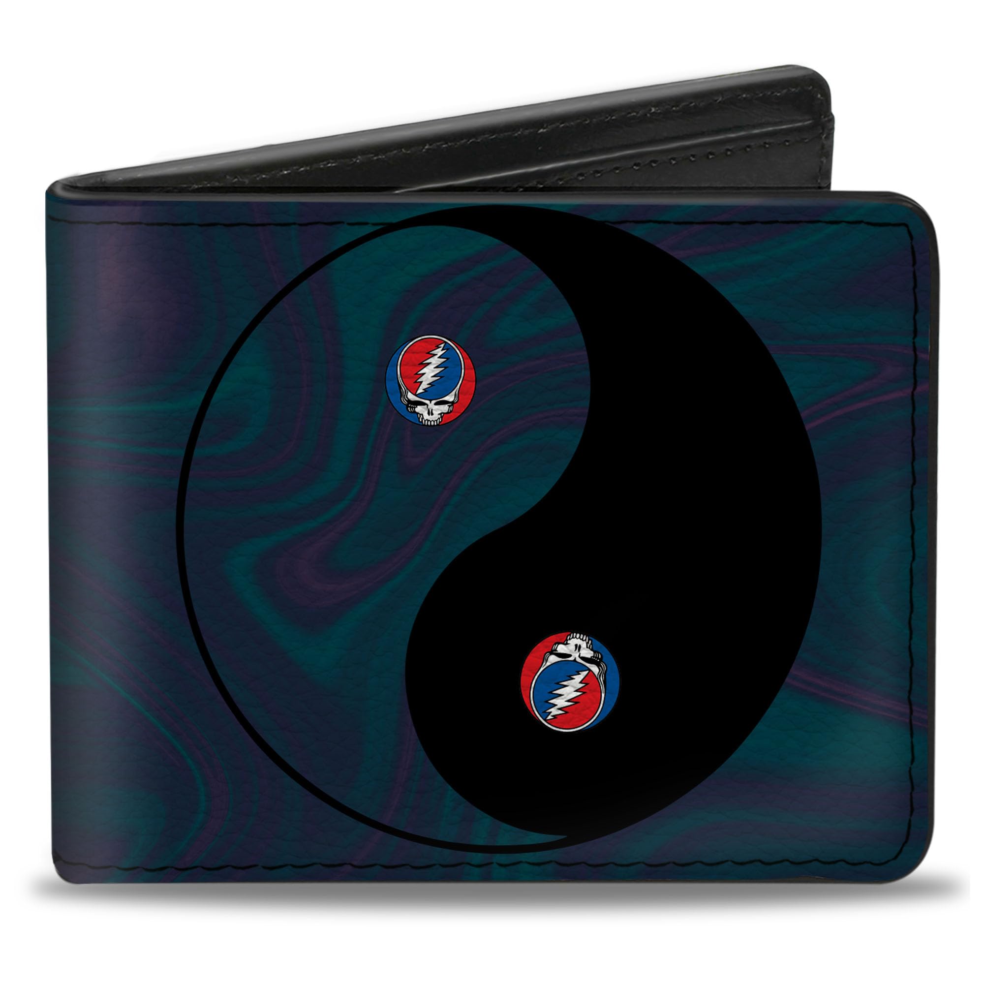 Buckle-Down - Bi-Fold Wallet - Grateful Dead Space Your Face Yin Yang Mens Default Size