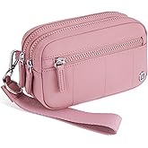 POIUGOYA Small Nylon Crossbody Bags for Women,RFID Wristlet Purse Built in Wallet, 4 Zipper Crossbody Wallet Phone Organizer