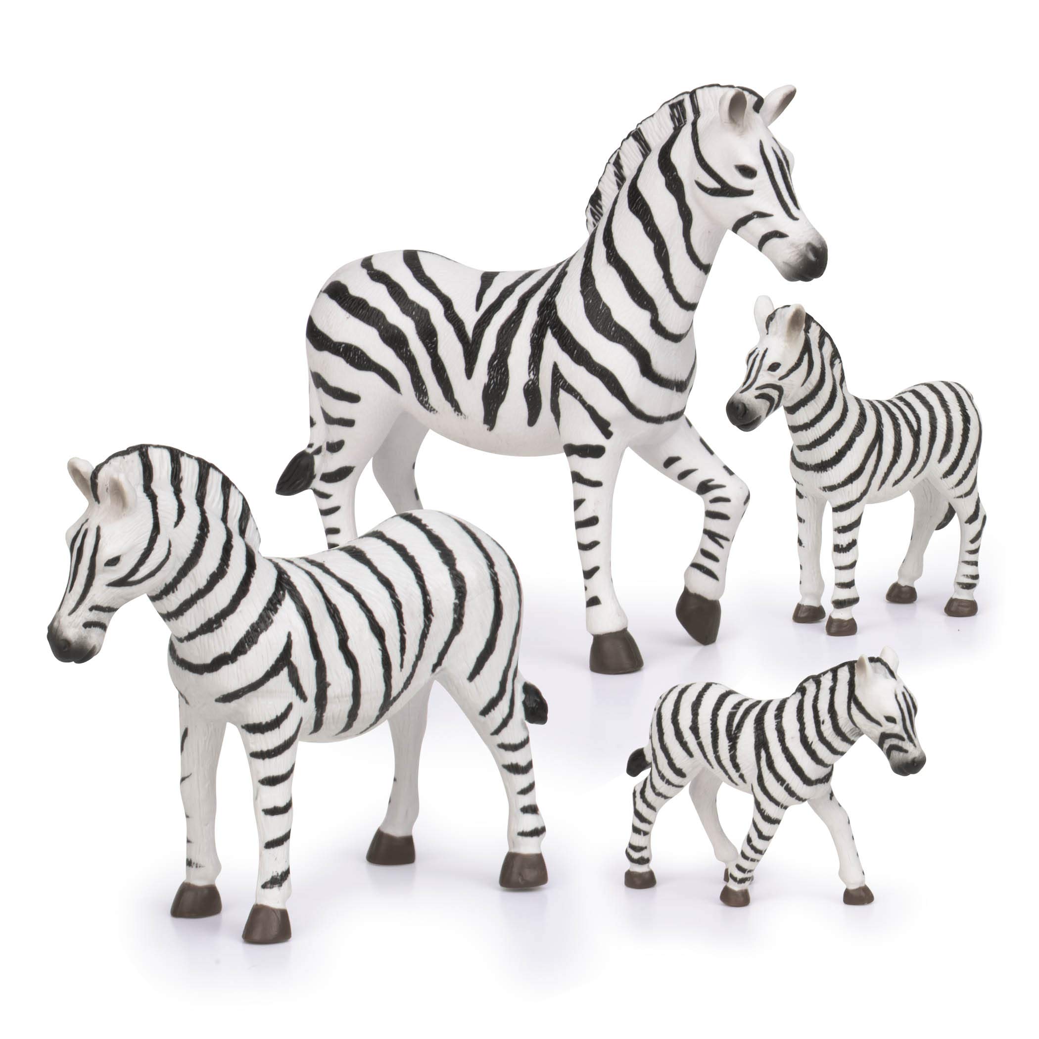 Terra AN2825Z Family – Miniature Zebra Animal Toys for Kids 3-Years-Old and Up (4pc)
