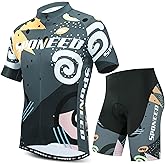 sponeed Bike Jersey and Compression Shorts sets Men's Biking Shirt with Pockets Ride Clothing Gear