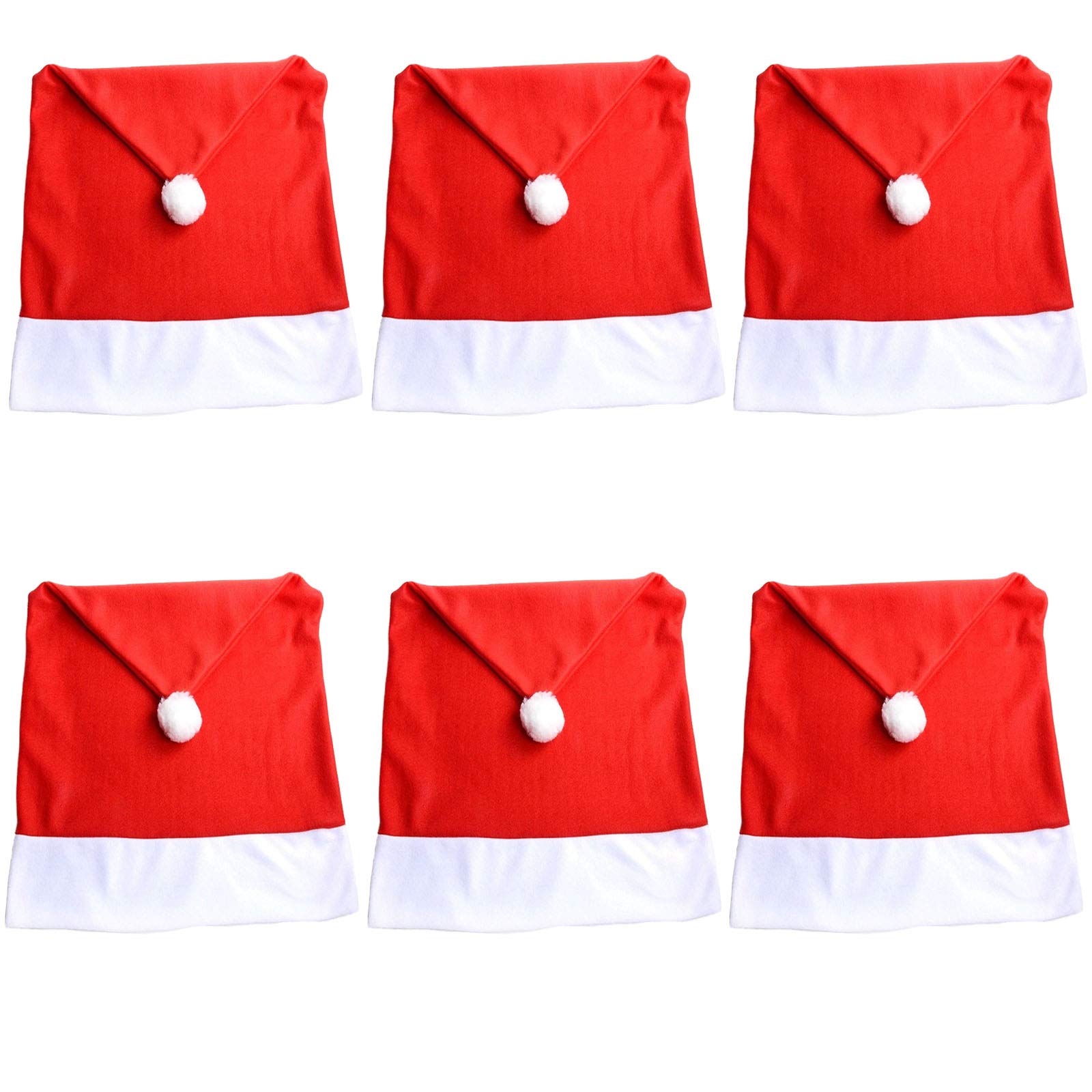 Golden Apple 4Pcs/6Pcs Christmas Chair Covers Red Santa Hat Chair Back Covers Home Dinner Xmas Party Decor (6)