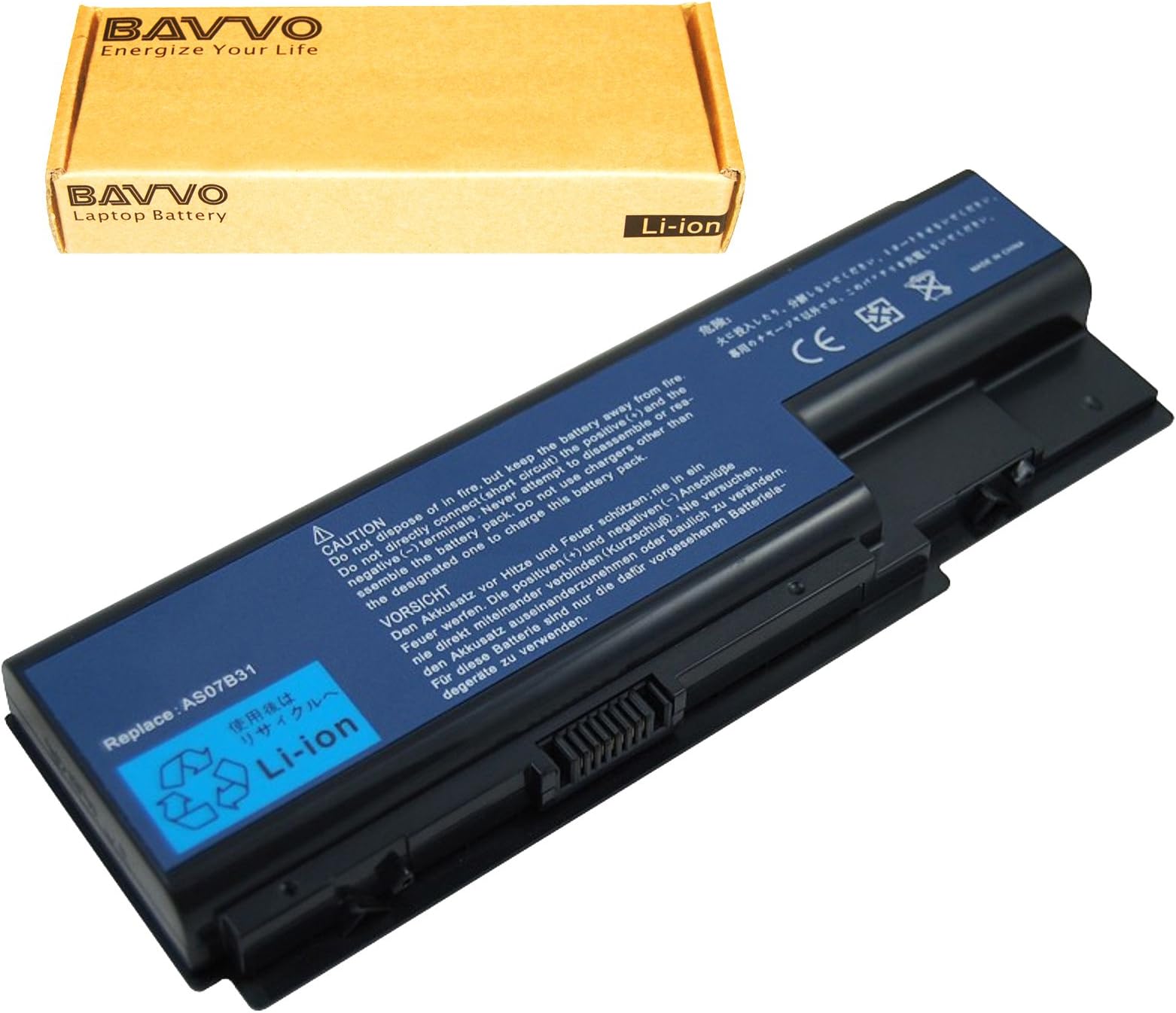 Bavvo 8-Cell Battery Compatible with Gateway AS07B31 AS07B32 AS07B41 AS07B42 AS07B51 AS07B52 AS07B71 AS07B72 ASO7B31 ASO7B32 ASO7B41 ASO7B42 ASO7B51 ASO7B52 ASO7B71 ASO7B72 BT.00803.02 BT.00603.042