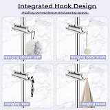 Alyvisun Shower Head Holder with 2 Hooks Chrome Adjustable 16-27mm view 4