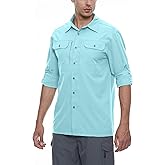 Little Donkey Andy Men's Stretch Quick Dry UPF50+ Long Sleeve Shirt for Hiking, Travel, Camping