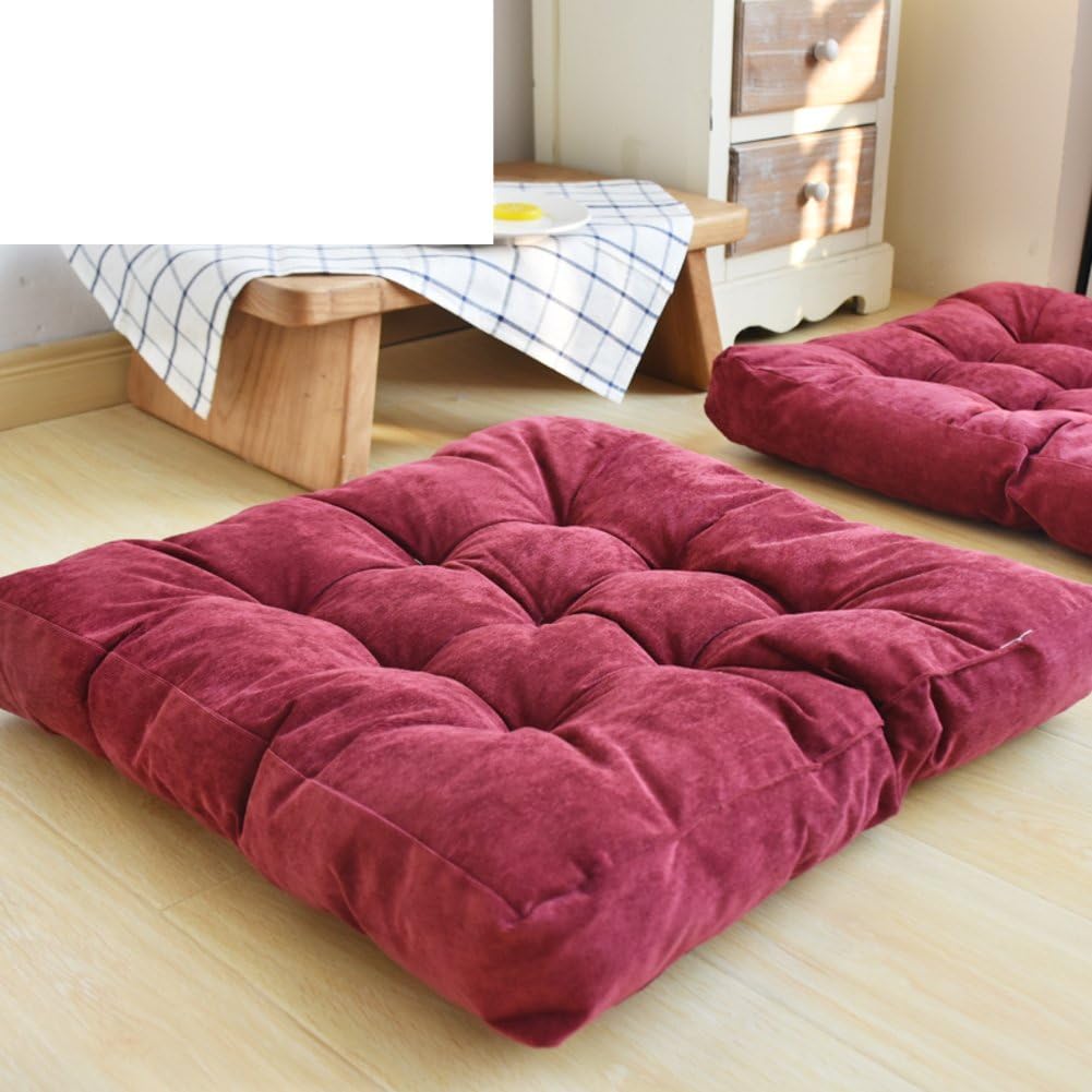 NVLKJHSFGIUJFKL Plush Thicken Cushion,Square Chair cushion Floor Pad Pillow Corduroy Cushion Seat Tatami living room carpets oversized Balcony Yoga-E 55x55cm(22x22inch)