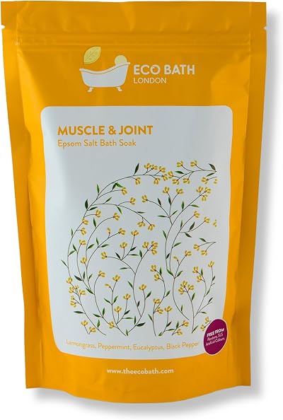 Eco Bath London Muscle Joint Epsom Salt 1kg Lemongrass Peppermint Eucalyptus