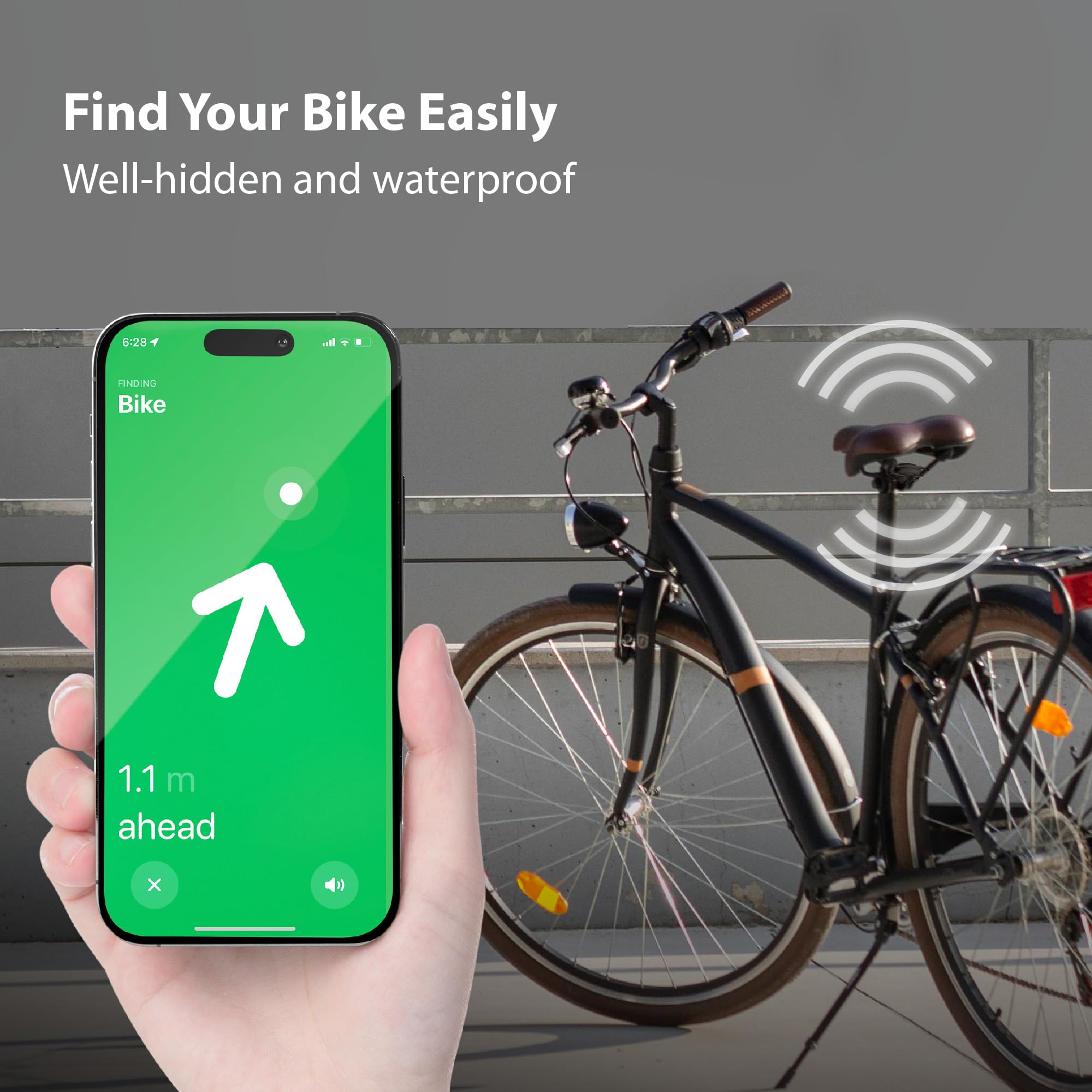 BONE Bike Air Tracker Tag Strap, Hidden Bicycle GPS Tracker Case for Apple Tag, Ultra-Lightweight Scratch-Free & Waterproof Silicone Holder, Anti-Theft Seatpost Mount for Mountain Bikes & Scooters