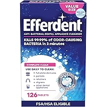 Efferdent Denture Cleaner Tablets &ndash; Dental Appliances, Aligners, Mouth Guard, and Retainer Cleaner Tablets, Complete Clean, 1